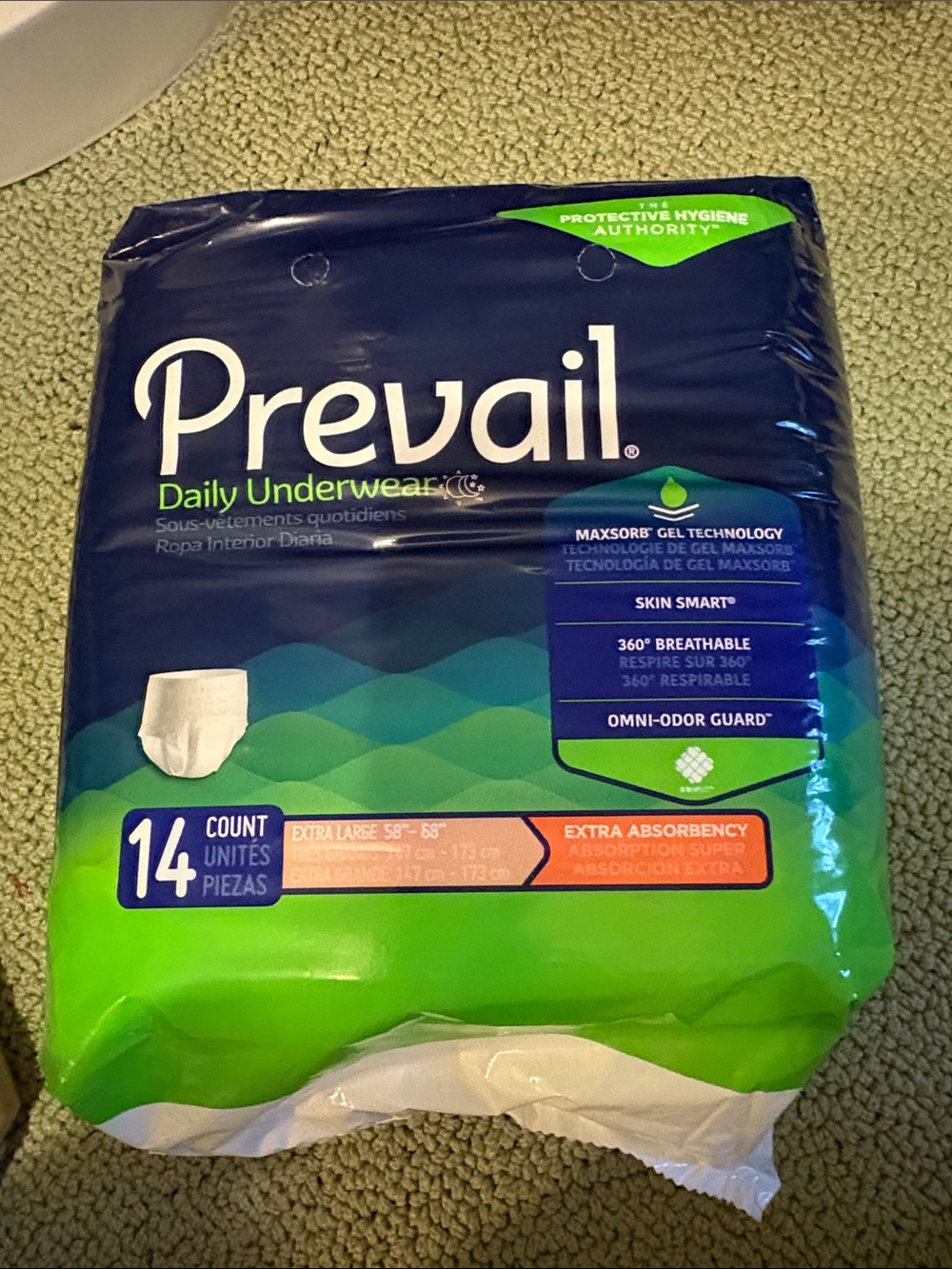 Prevail Adult Womens Disposable Underwear Extra Absorbency Size XL 14 CT Bag #5